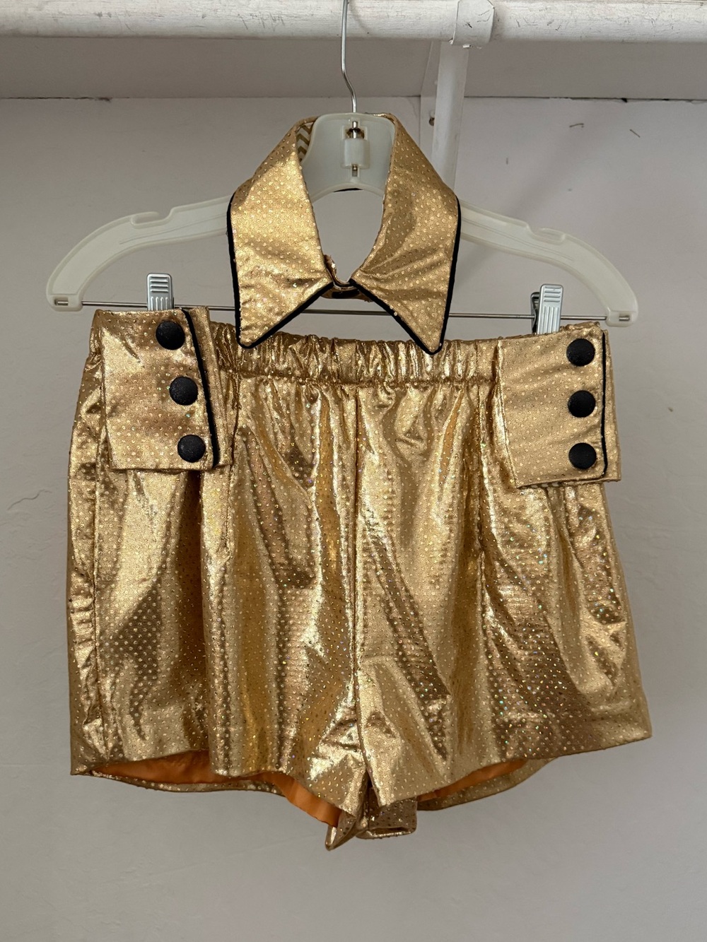 Metallic Gold Musical Theatre Costume Shorts with Matching Accessories